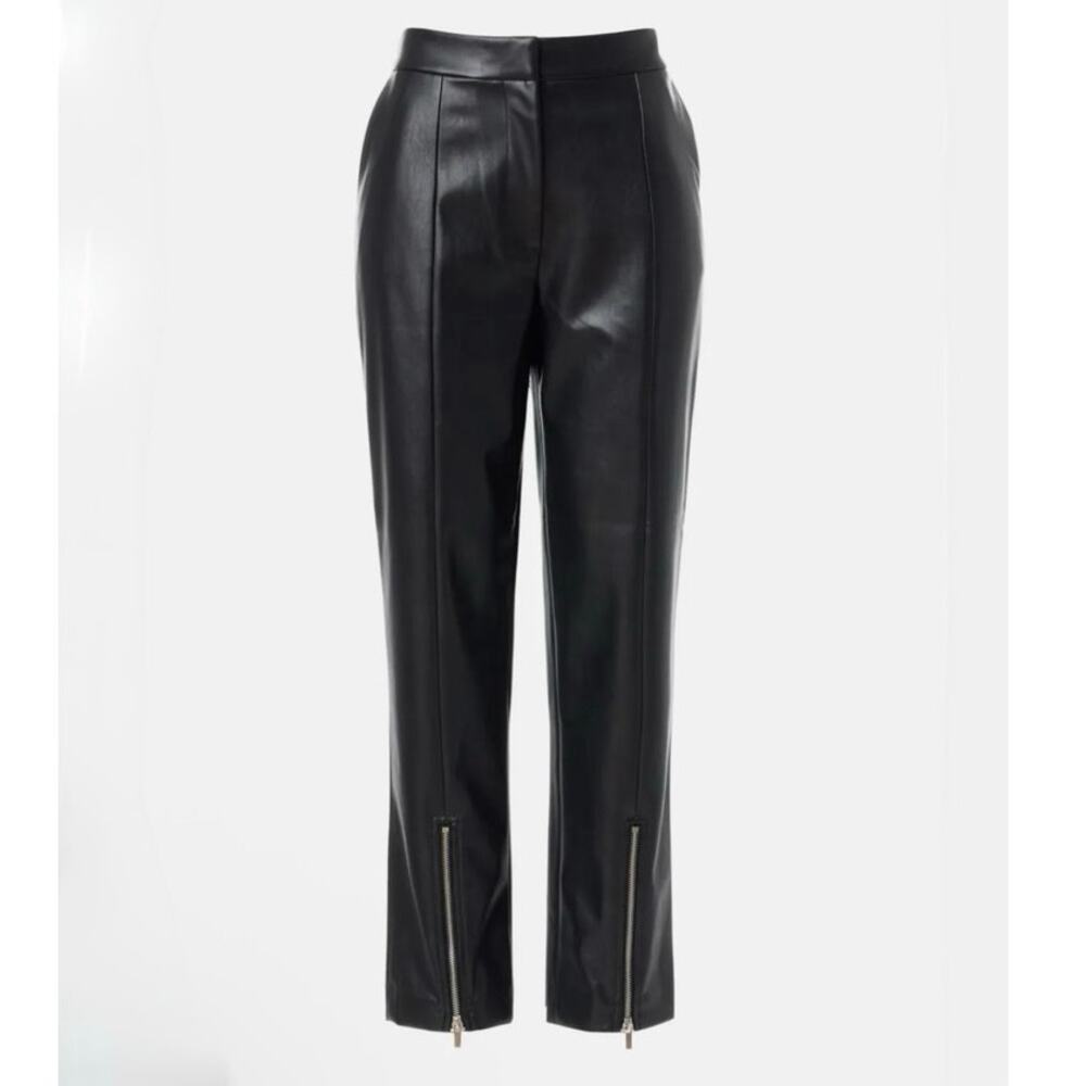 Derek Lam Zipper Hem Faux Leather Pants black size 0